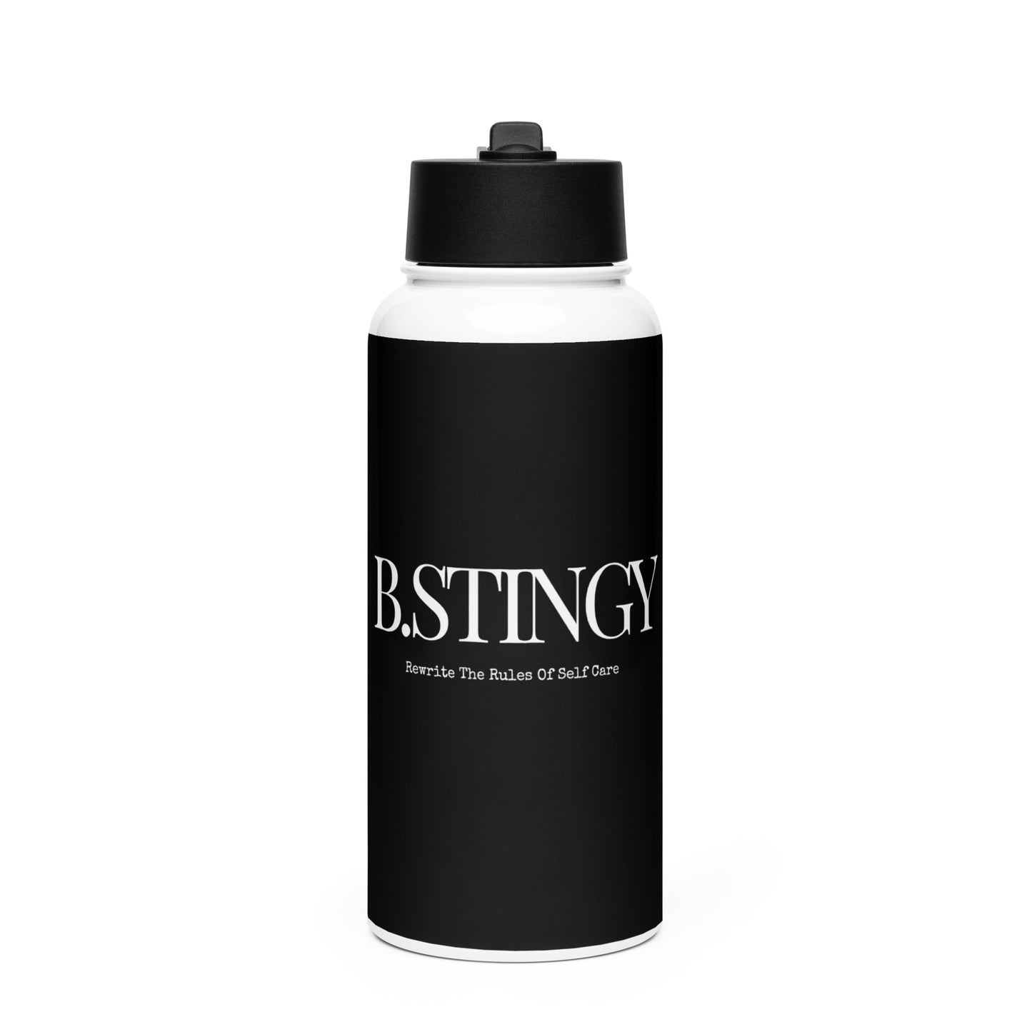 Stainless steel water bottle with a straw lid