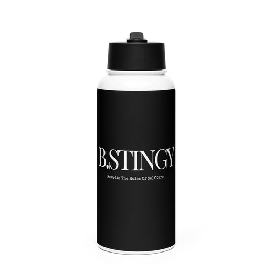 Stainless steel water bottle with a straw lid